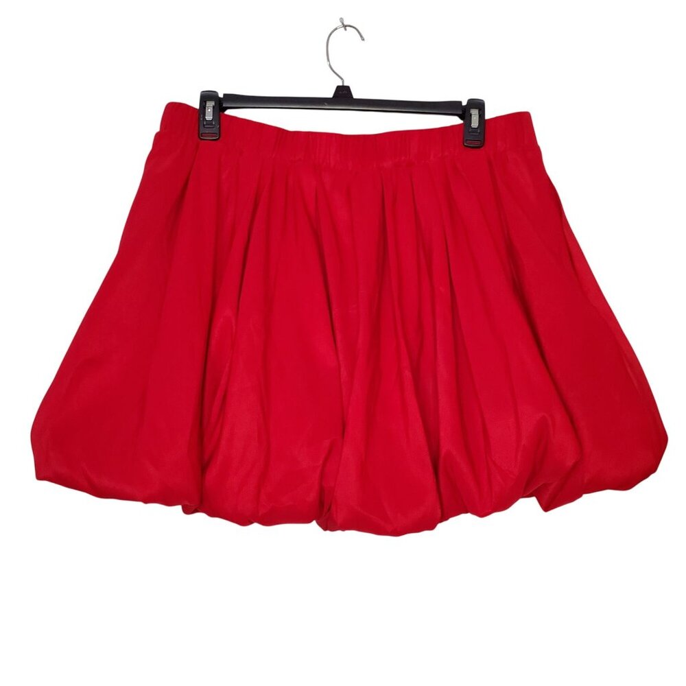 A New Day Womens Red Bubble Skirt XXL Elastic Waist Lightweight Polyester New Wi - Picture 3 of 7